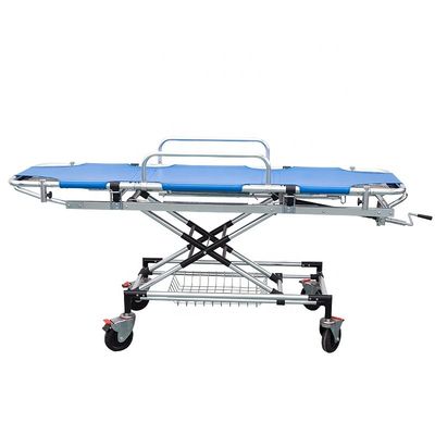 kualitas  Blue Aluminum Alloy Emergency Ambulance Stretcher Bed For First Aid pabrik