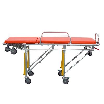 Aluminium Alloy Lipat Ambulans Stretcher Oranye Stretcher Bedah