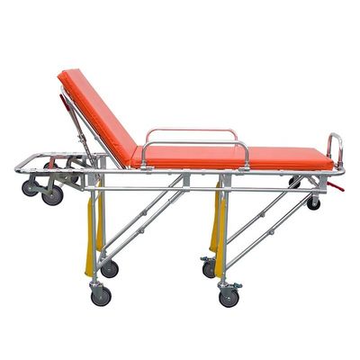Aluminium Alloy Lipat Ambulans Stretcher Oranye Stretcher Bedah