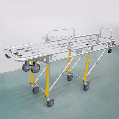 Aluminium Alloy Lipat Ambulans Stretcher Oranye Stretcher Bedah