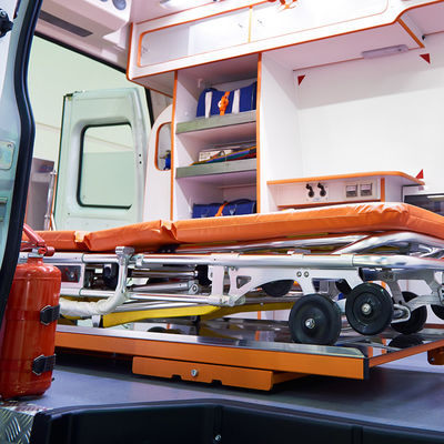 Aluminium Alloy Lipat Ambulans Stretcher Oranye Stretcher Bedah