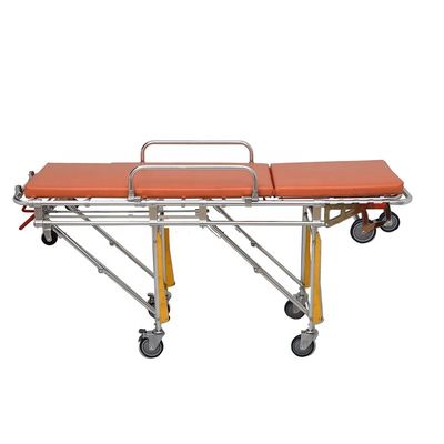 Rumah Sakit Stretcher Ambulans Oranye Gurney Kelas I Ambulans Stretcher Trolley