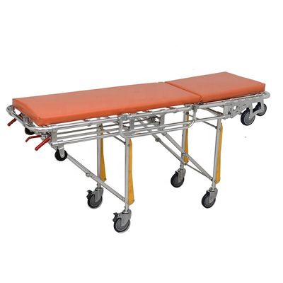 Rumah Sakit Stretcher Ambulans Oranye Gurney Kelas I Ambulans Stretcher Trolley
