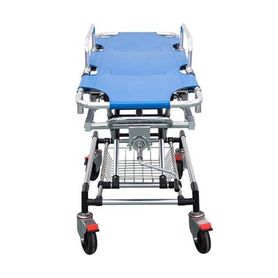 Ambulans Biru Tempat Tidur Stretcher Aluminium Alloy Transportasi Medical Stretcher