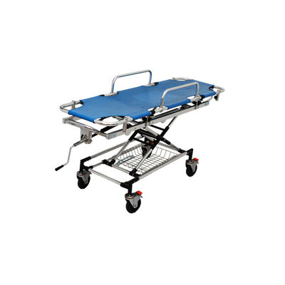 Ambulans Biru Tempat Tidur Stretcher Aluminium Alloy Transportasi Medical Stretcher